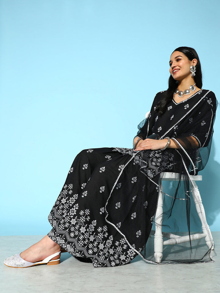 Purple-Rayon-Bandhej-Printed-3-Piece-Kurta-Set