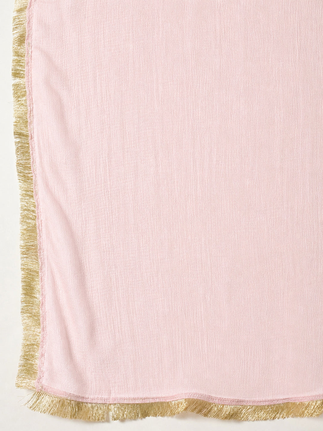 Blush Gold Printed Rayon A-Line Kurti Farshi Salwar With Dupatta