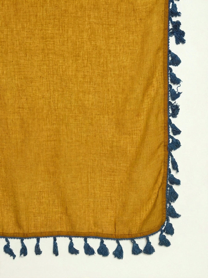 Corn Solid Cotton Straight Kurti Farshi Salwar Dupatta Set