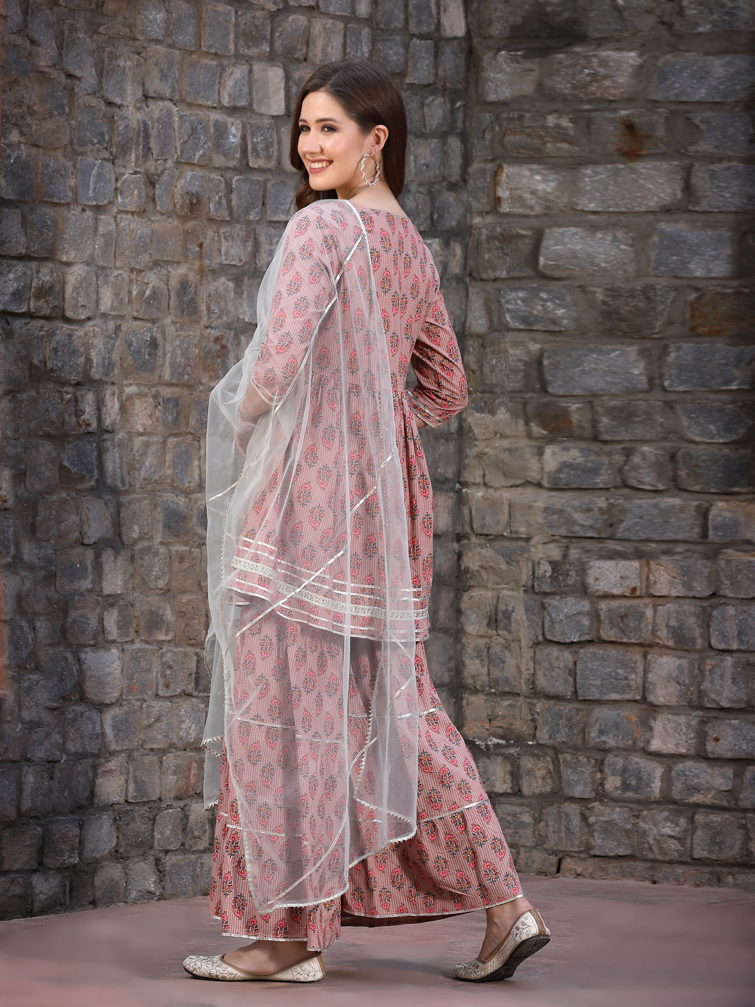 Purple-Rayon-Bandhej-Printed-3-Piece-Kurta-Set