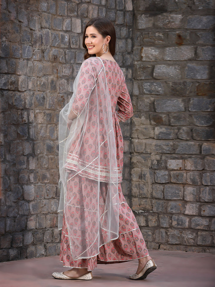 Purple-Rayon-Bandhej-Printed-3-Piece-Kurta-Set