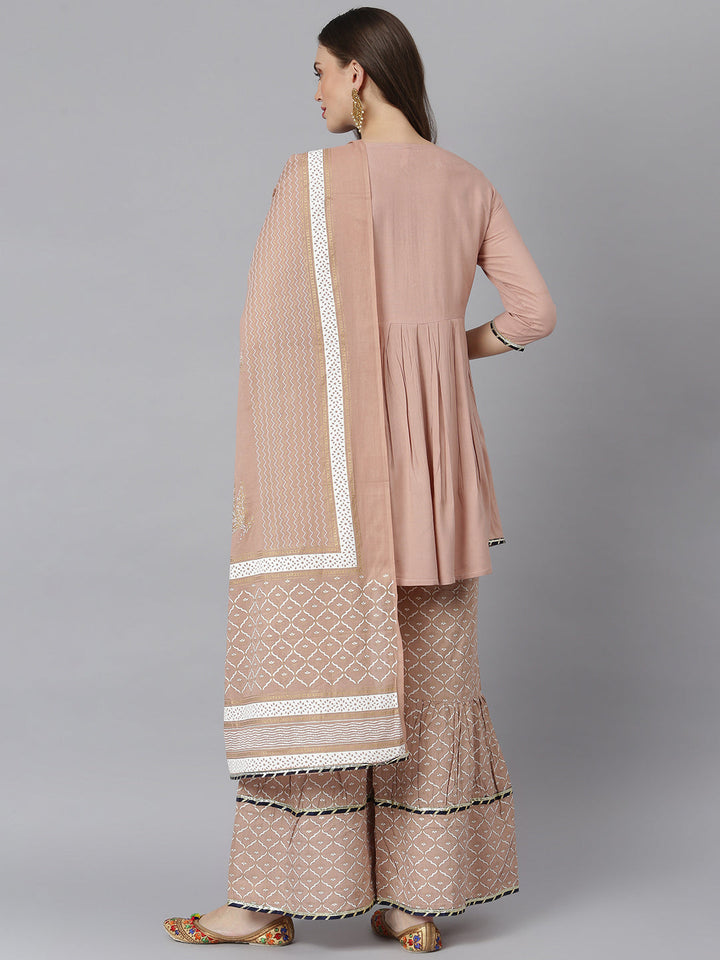 Purple-Rayon-Bandhej-Printed-3-Piece-Kurta-Set