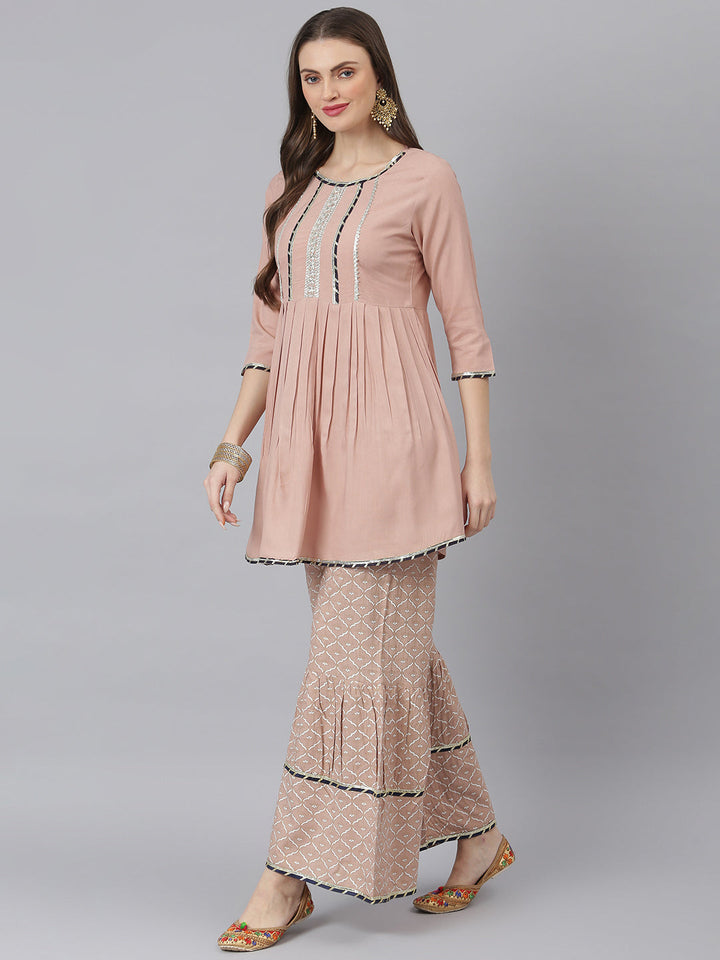 Purple-Rayon-Bandhej-Printed-3-Piece-Kurta-Set