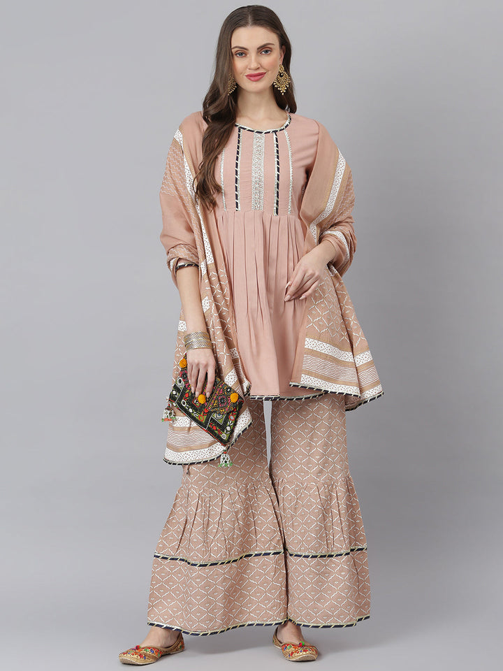 Purple-Rayon-Bandhej-Printed-3-Piece-Kurta-Set