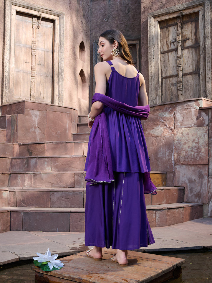 Violet-Rayon-Solid-&-Embroidered-3-Piece-Sharara-Set