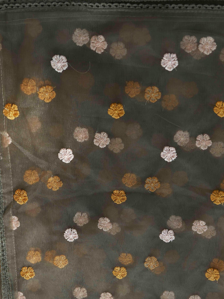 Brown-Silk-Blend-Floral-Print-Straight-3-Piece-Kurta-Set