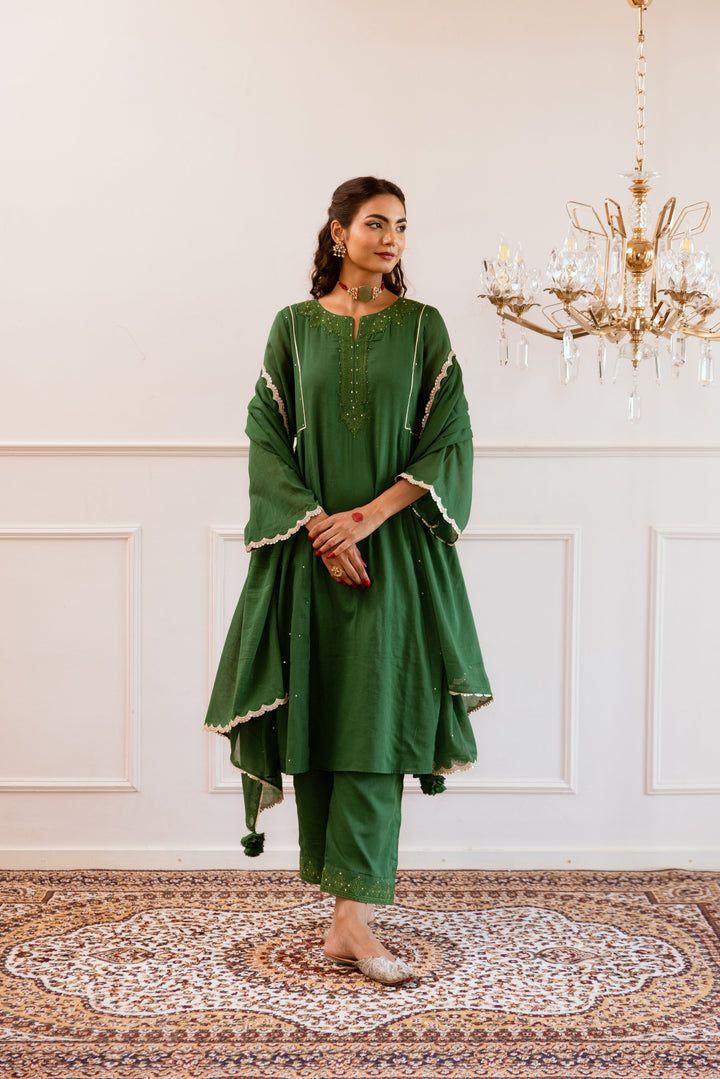 Kali-Green-Mulmul-Embroidered-Anarkali-Set