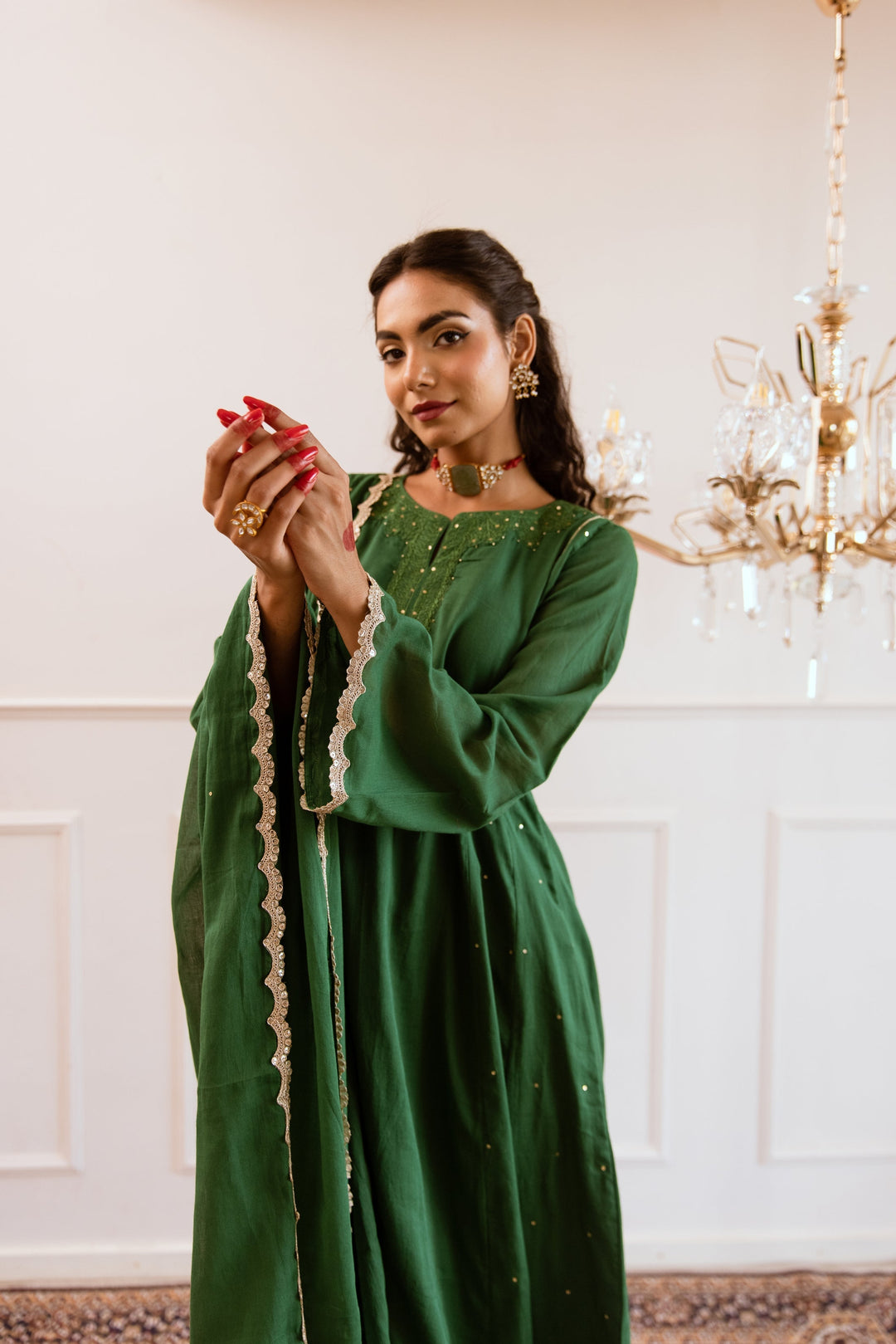 Kali-Green-Mulmul-Embroidered-Anarkali-Set