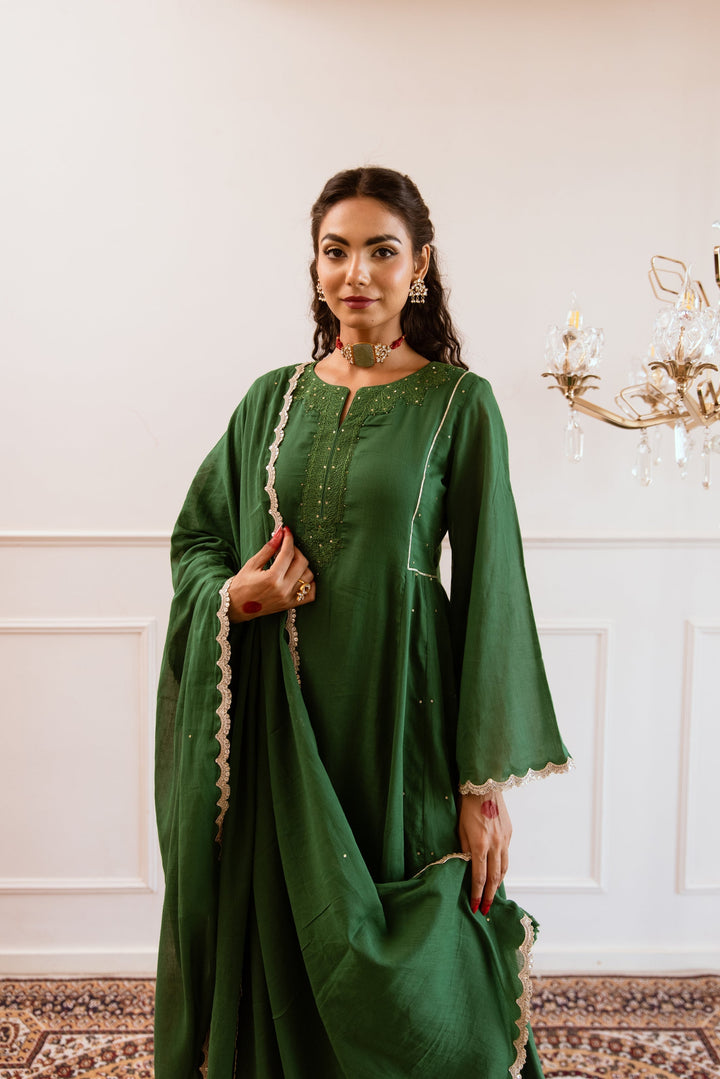 Kali-Green-Mulmul-Embroidered-Anarkali-Set