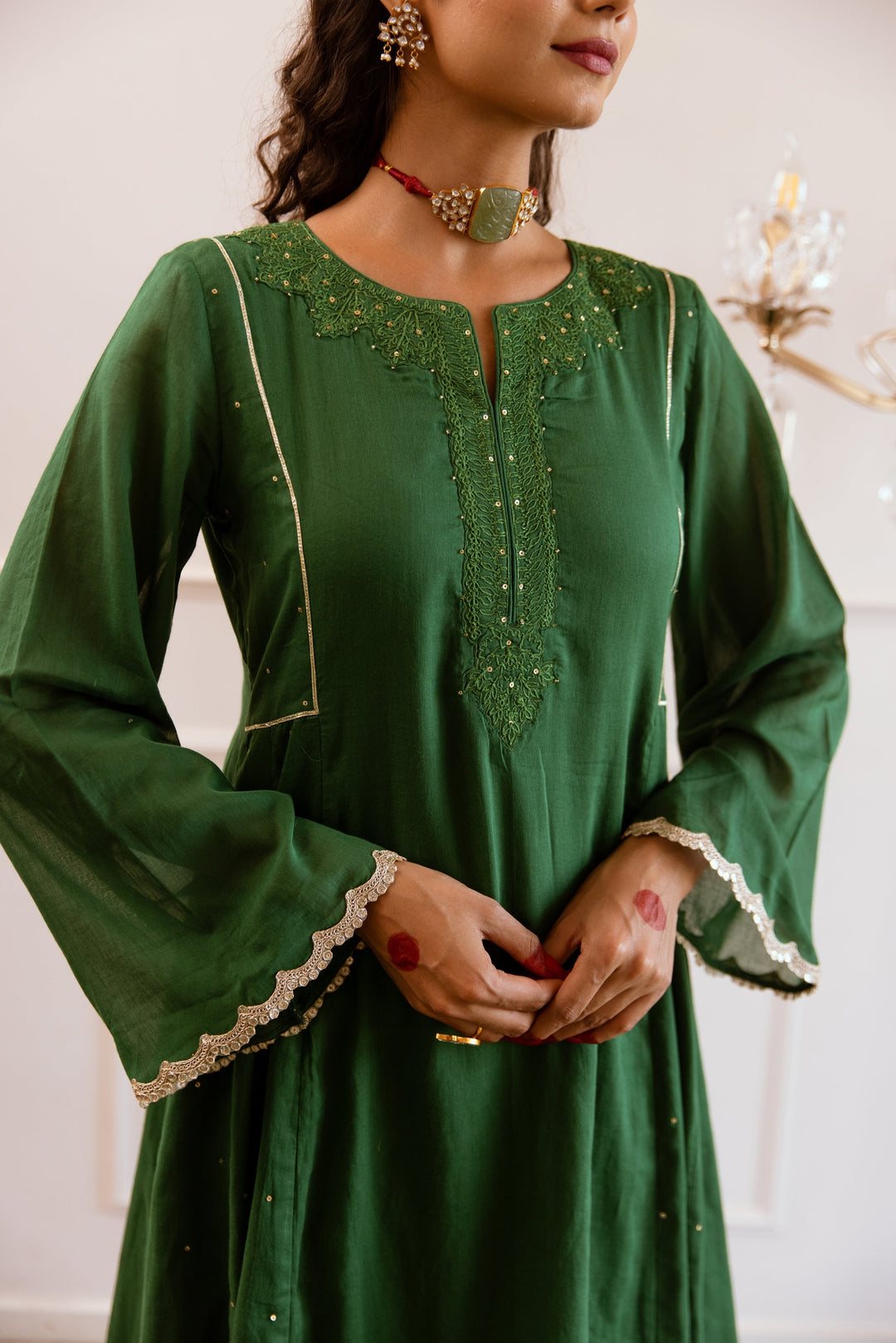 Kali-Green-Mulmul-Embroidered-Anarkali-Set