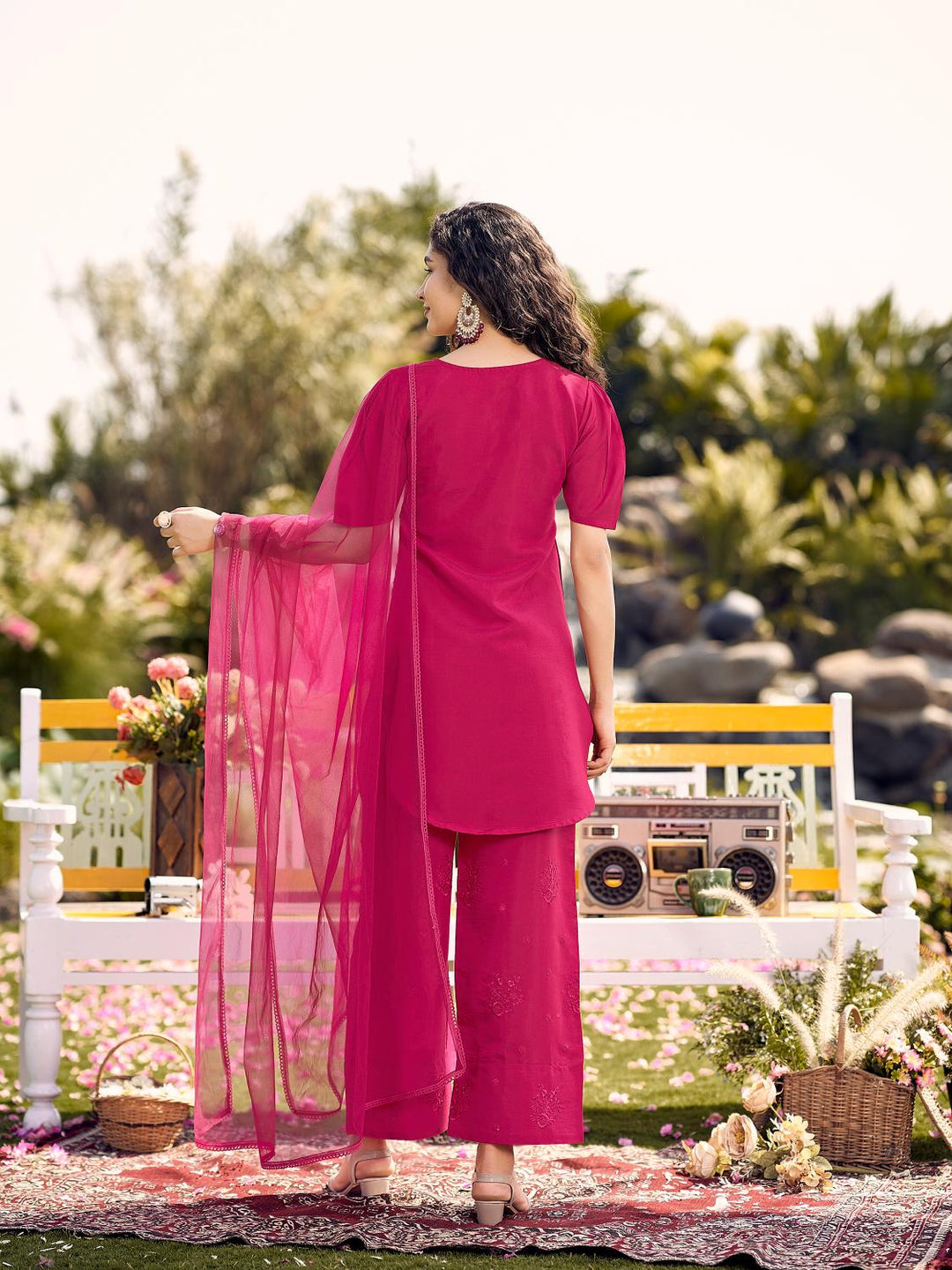 Rani-Pink-Silk-Blend-Tonal-Embroidered-3-Piece-Kurta-Set