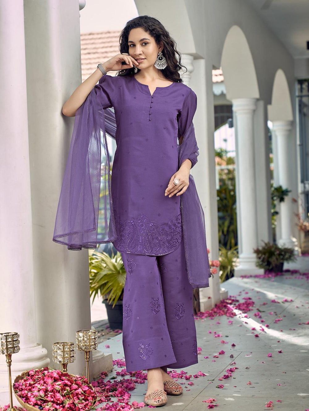 Purple-Silk-Blend-Apple-Cut-Short-3-Piece-Kurta-Set
