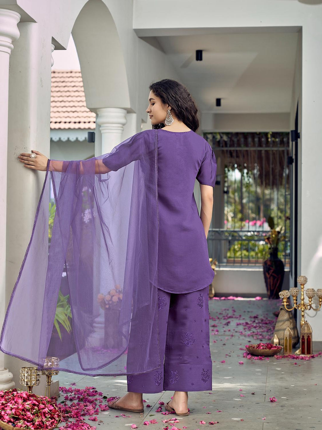 Purple-Silk-Blend-Apple-Cut-Short-3-Piece-Kurta-Set