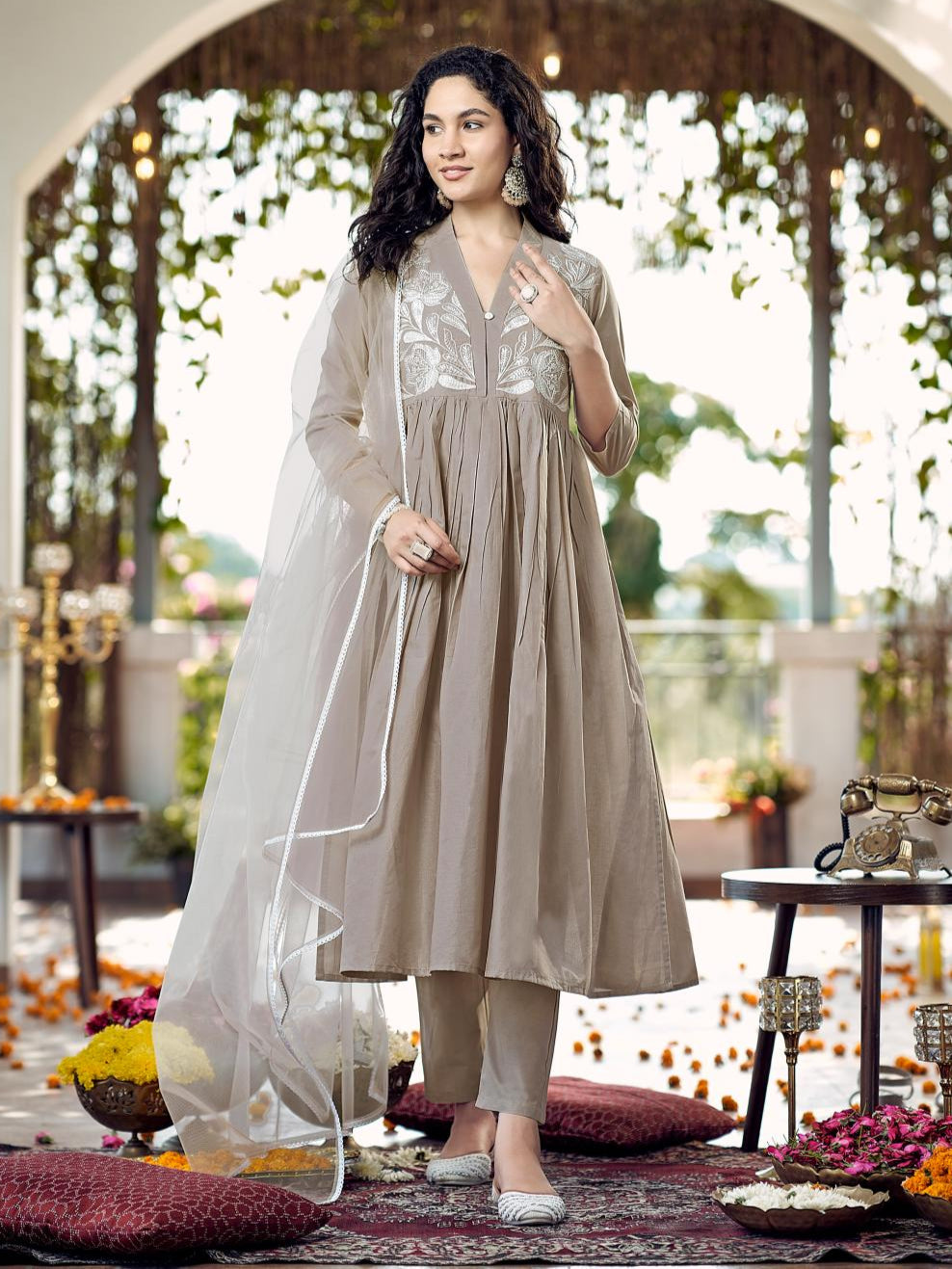 Beige-Cotton-Yoke-Embroidered-3-Piece-Kurta-Set