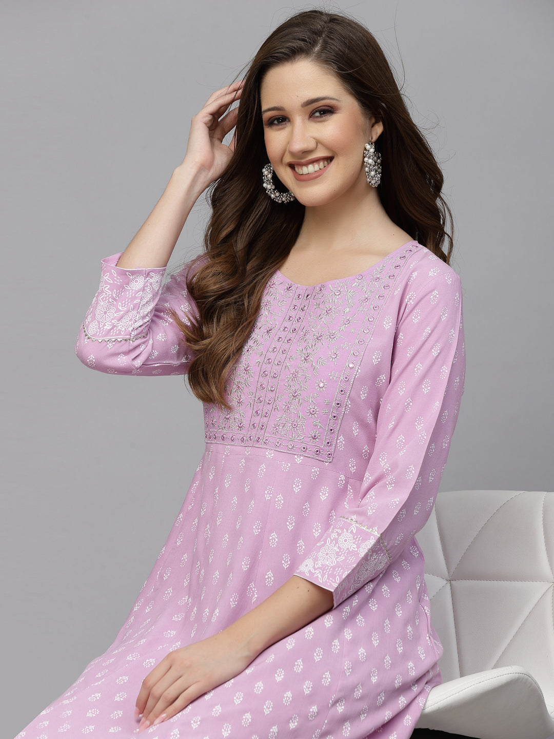 Lavender-Rayon-Embroidered-Anarkali-Kurta-Only