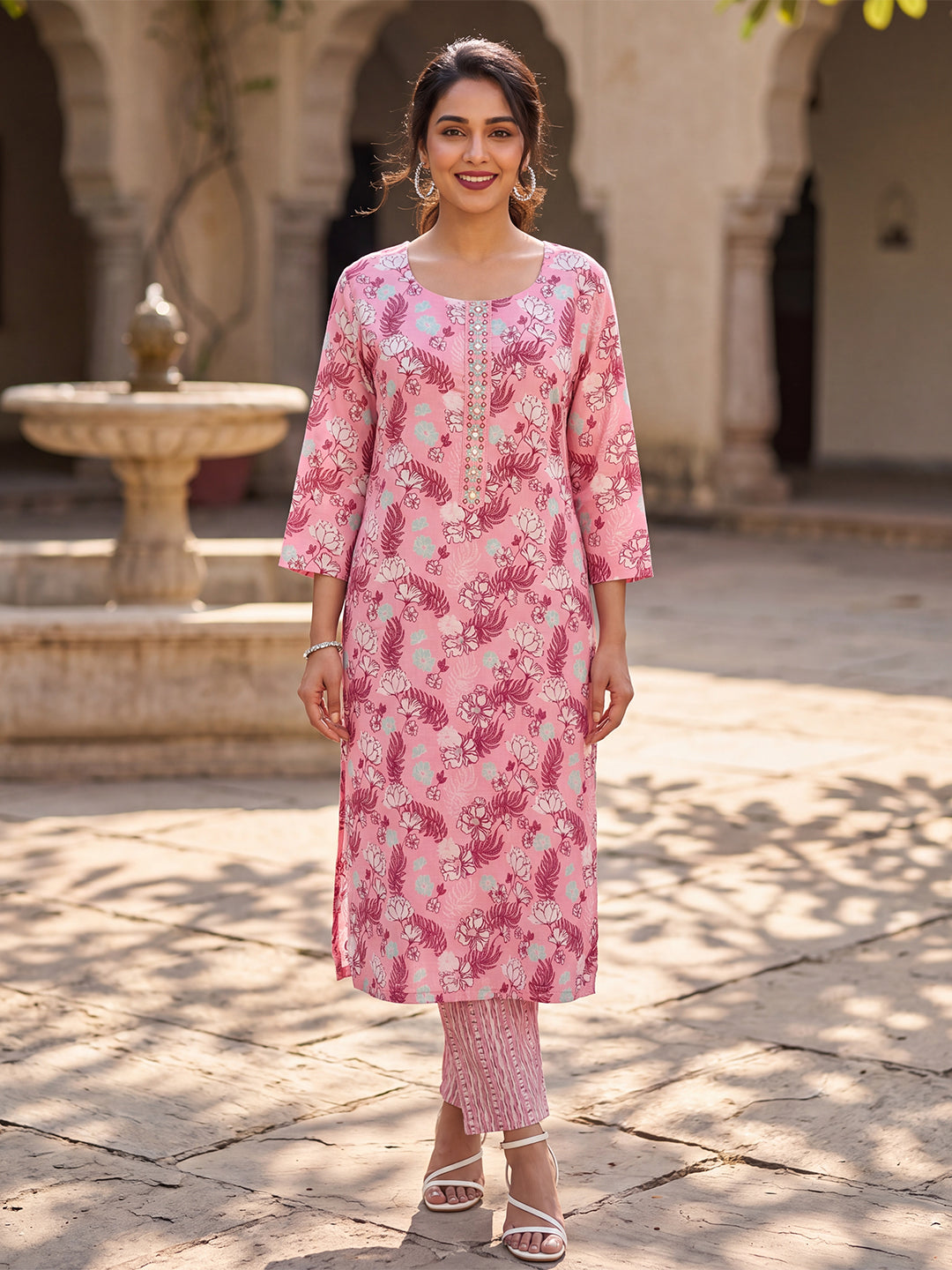 Floral Printed Kurta with Trouser Set