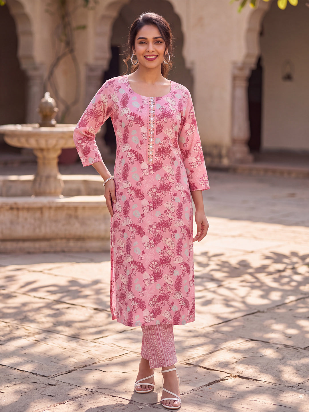 Floral Printed Kurta with Trouser Set