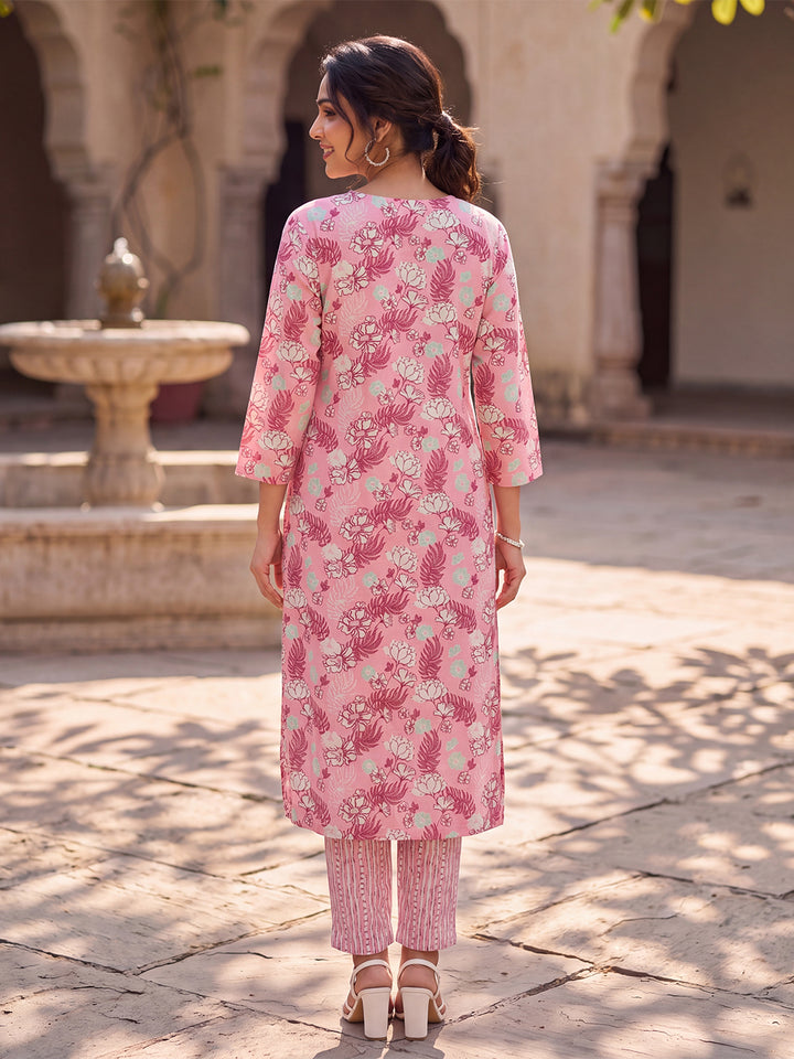 Floral Printed Kurta with Trouser Set