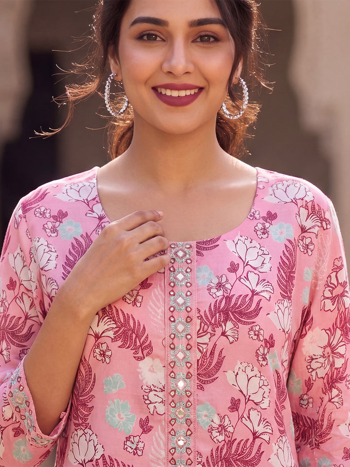 Floral Printed Kurta with Trouser Set