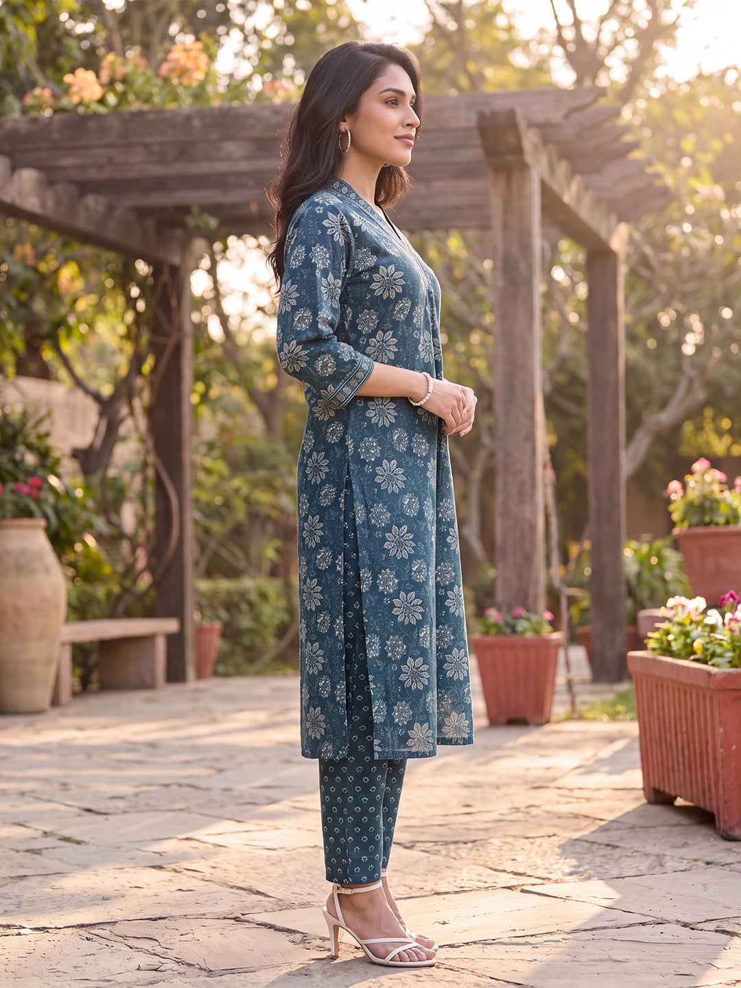 Floral Printed Kurta with Trouser Set