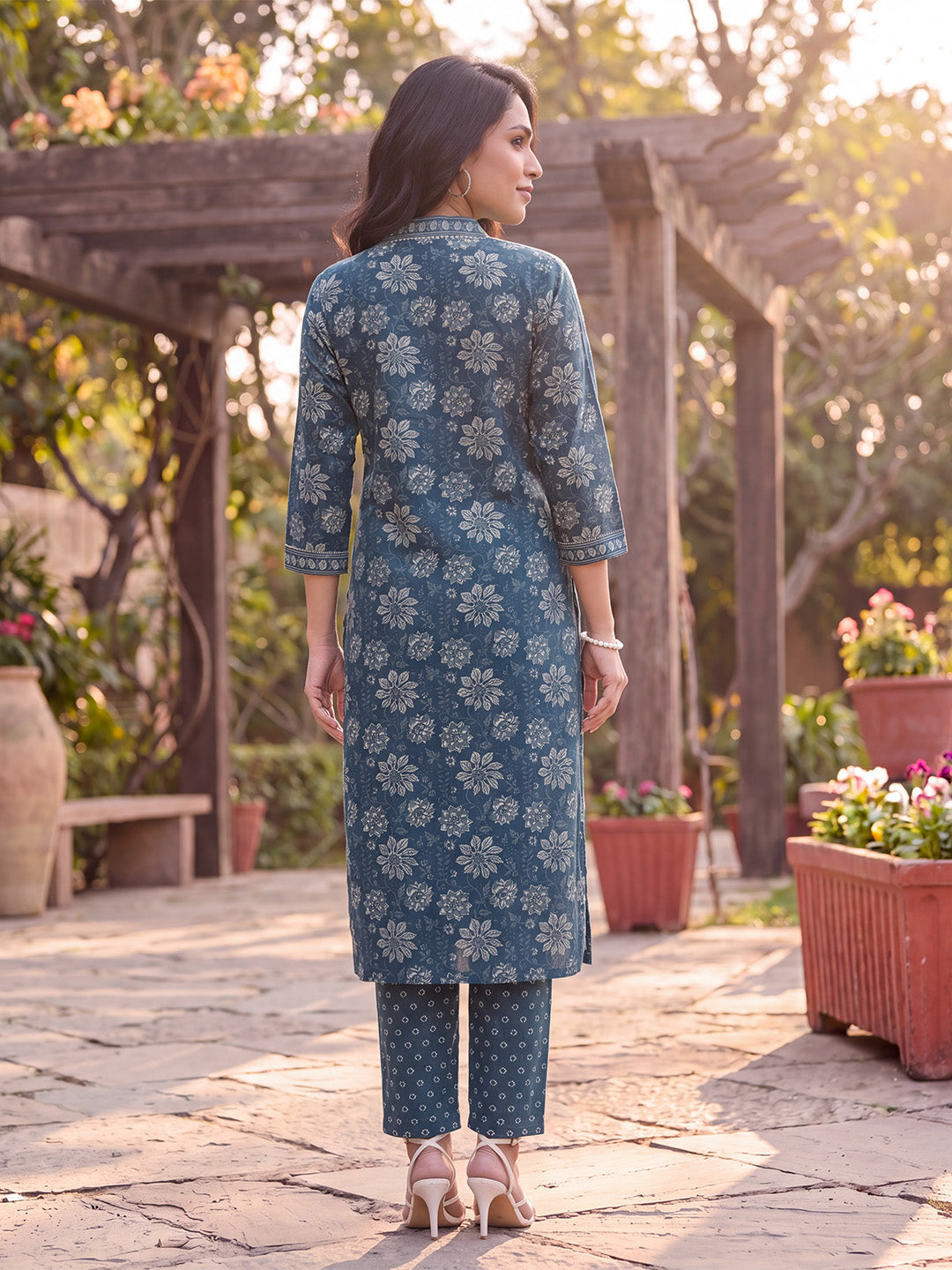 Floral Printed Kurta with Trouser Set