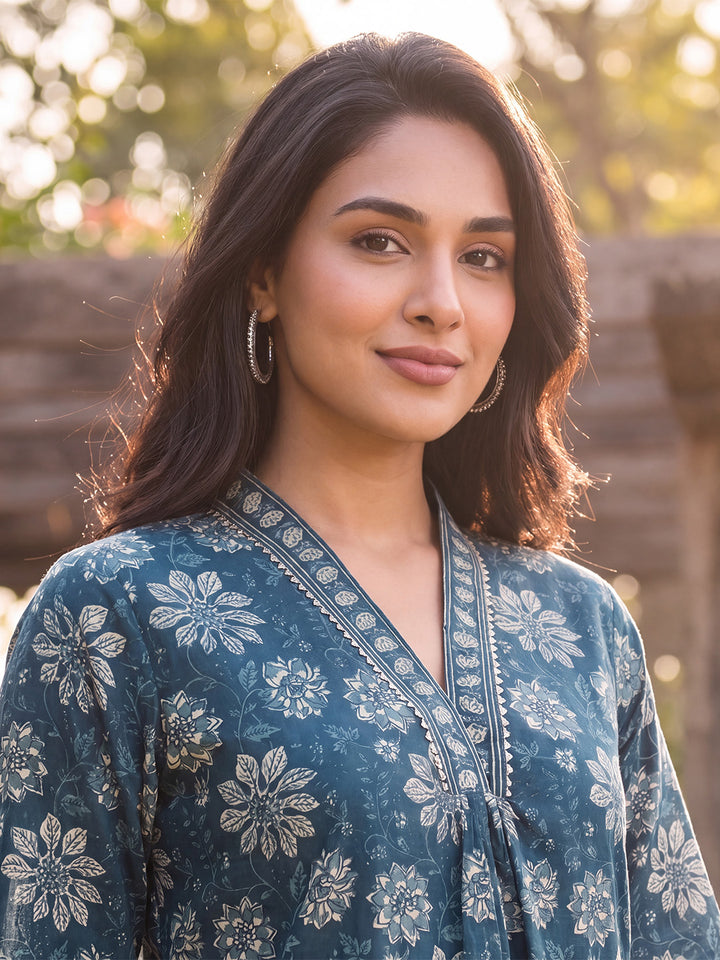 Floral Printed Kurta with Trouser Set