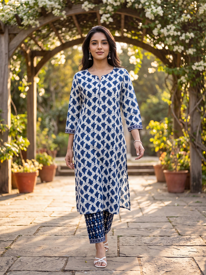 Abstract Printed Kurta with Trouser Set