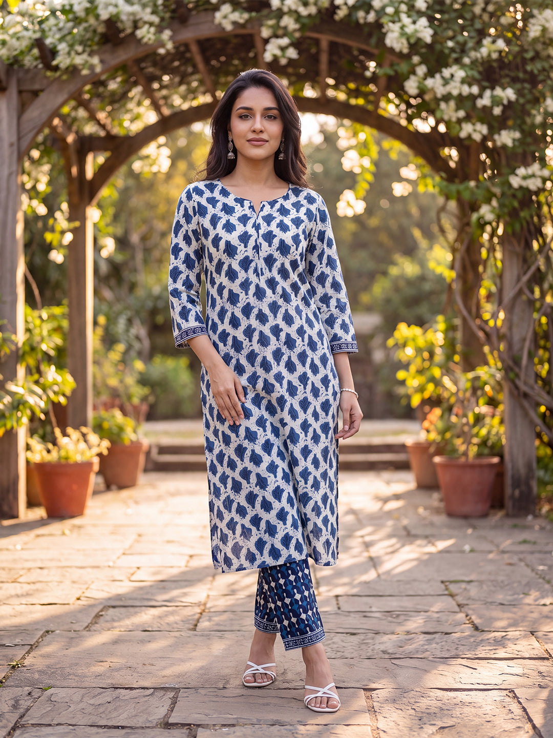 Abstract Printed Kurta with Trouser Set