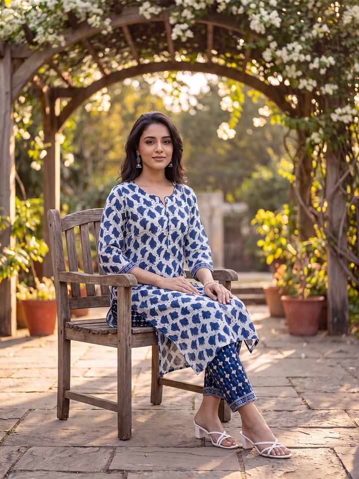 Abstract Printed Kurta with Trouser Set