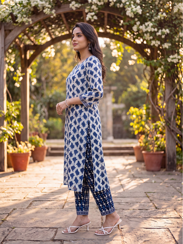 Abstract Printed Kurta with Trouser Set