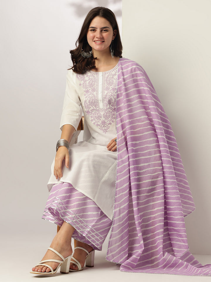 Lavender-Cotton-Straight-Yoke-Embroidered-3-Piece-Kurta-Set