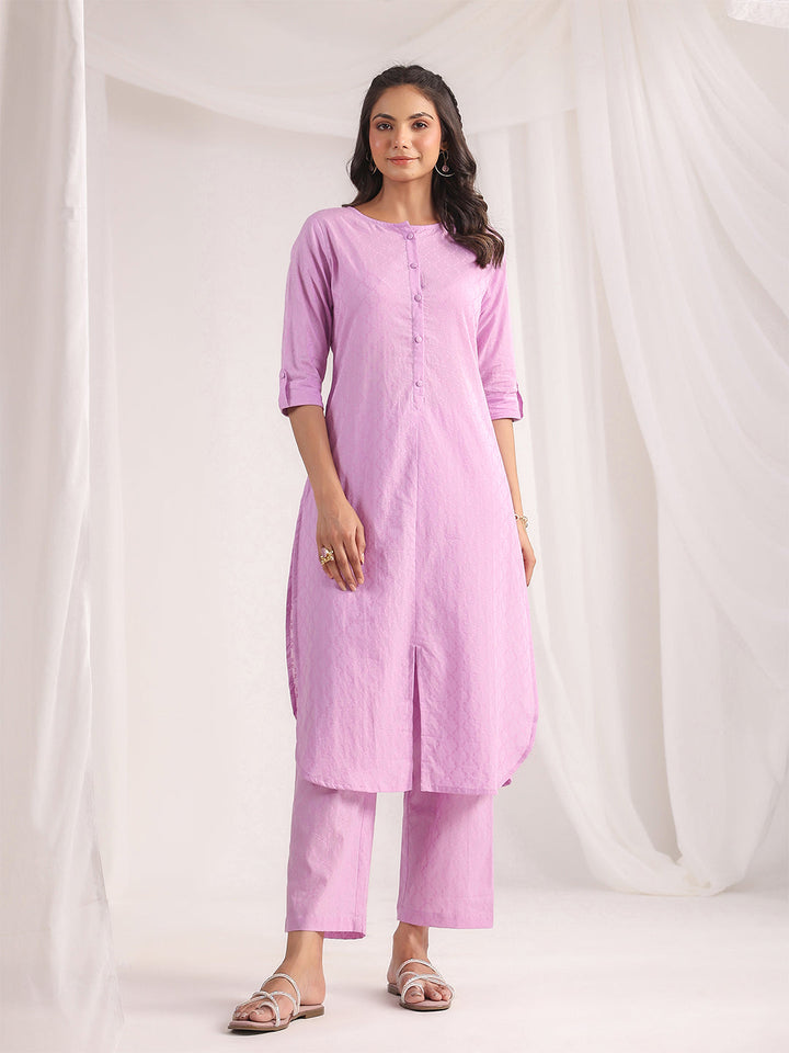 Lavender-Jacquard-Straight-Co-Ord-set