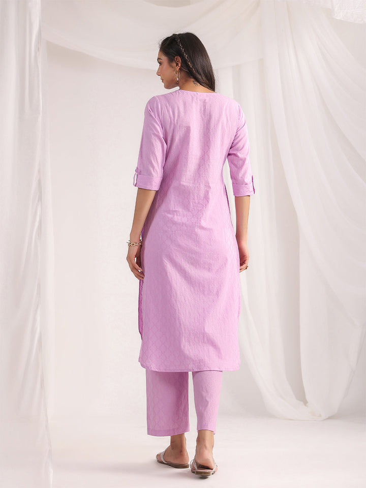 Lavender-Jacquard-Straight-Co-Ord-set