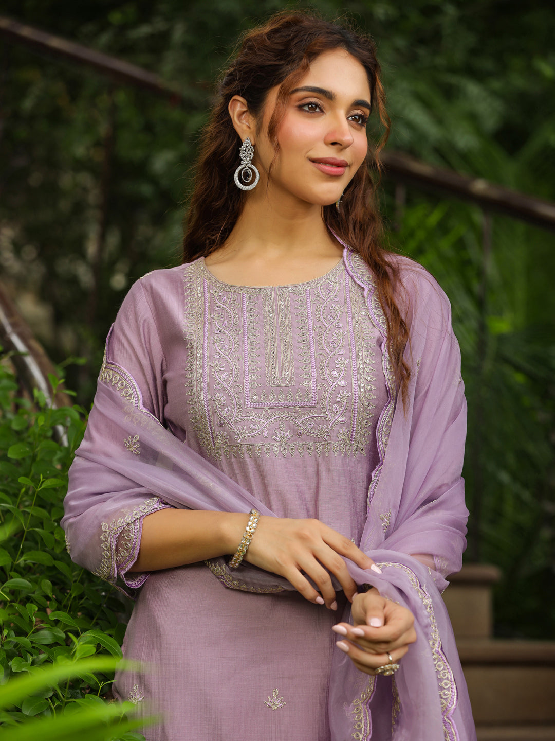 Lavender-Silk-Blend-Solid-3-Piece-Kurta-Set