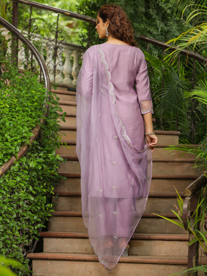 Lavender-Silk-Blend-Solid-3-Piece-Kurta-Set