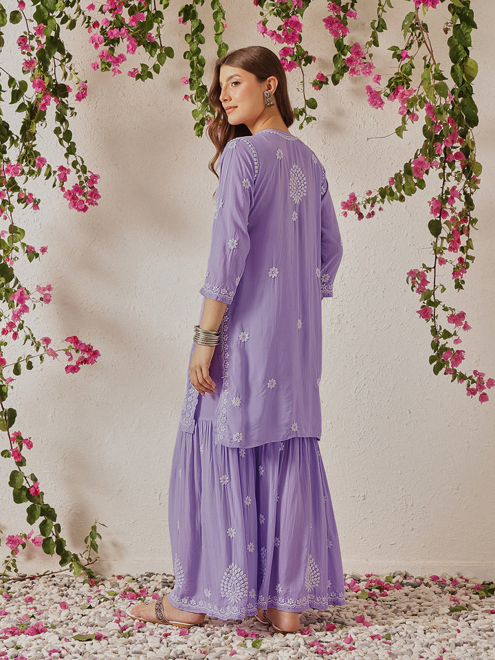 Lavender-Cotton-Blend-Embroidered-2-Piece-Sharara-Set