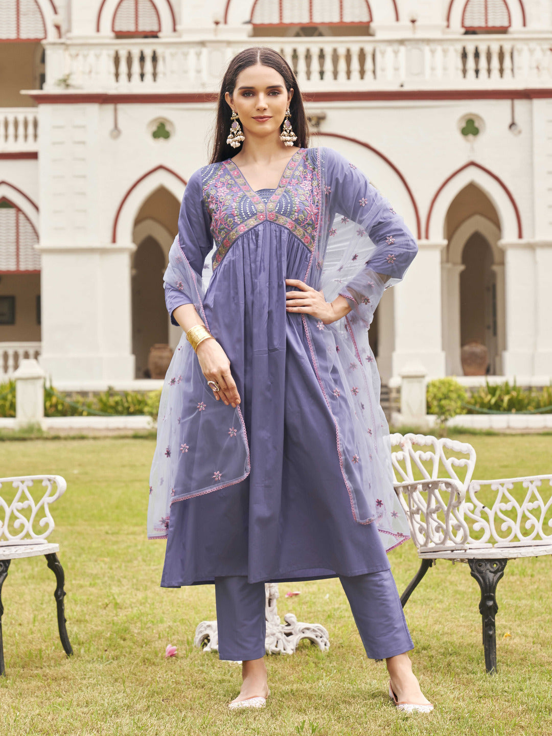 Lavender-Cotton-Blend-Multi-Flared-Alia-Cut-Kurta-Set