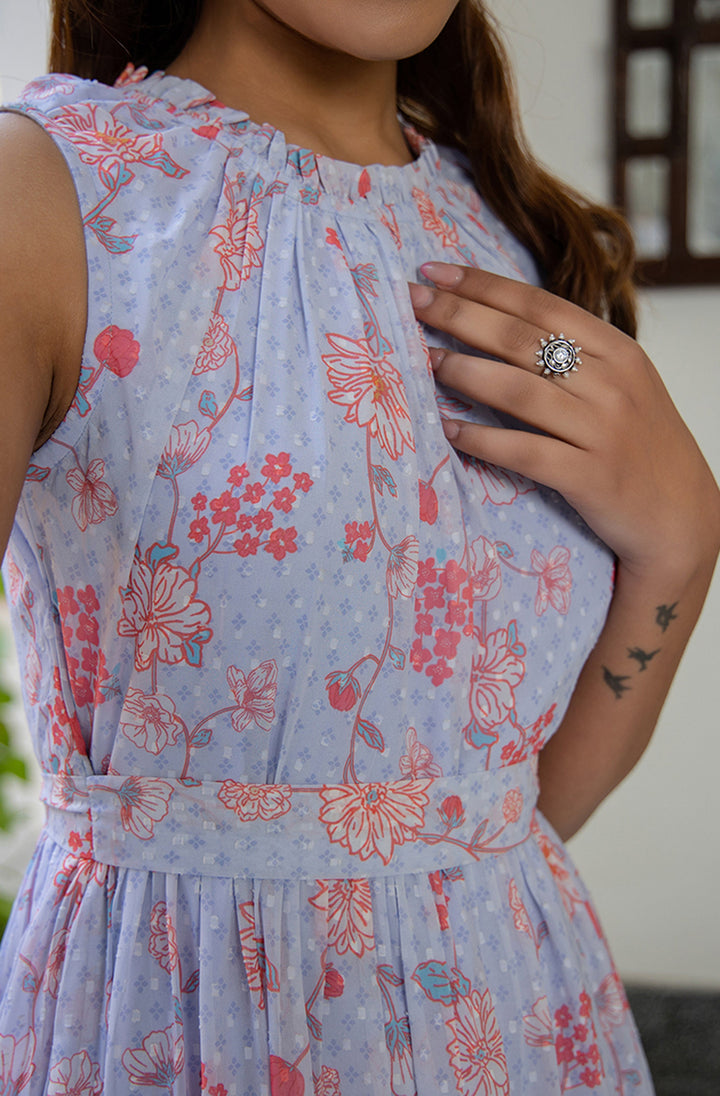 Lavender-Georgette-Floral-Print-Midi-Dress