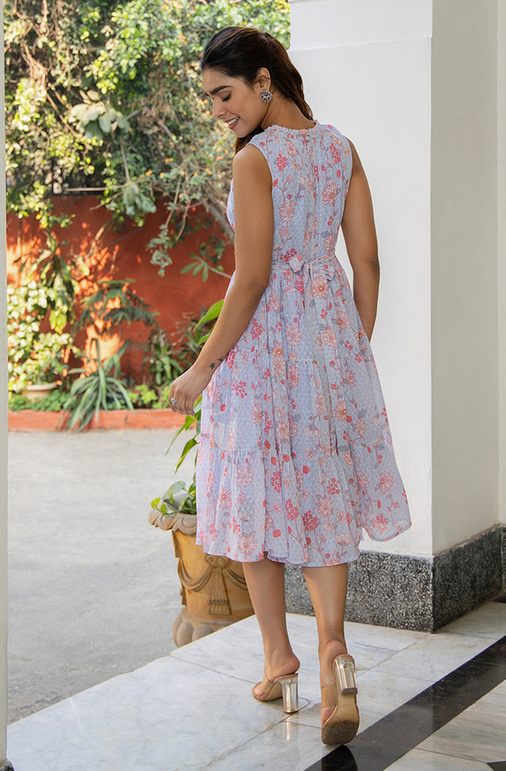 Lavender-Georgette-Floral-Print-Midi-Dress