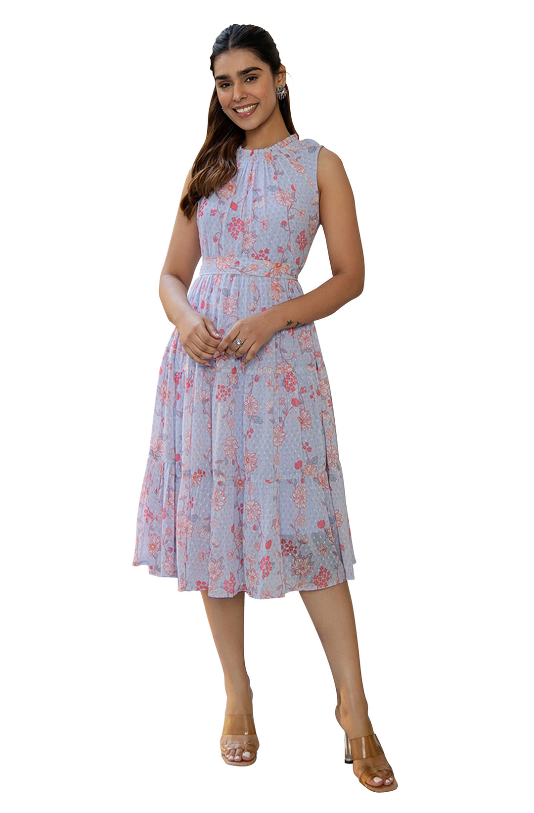Lavender-Georgette-Floral-Print-Midi-Dress