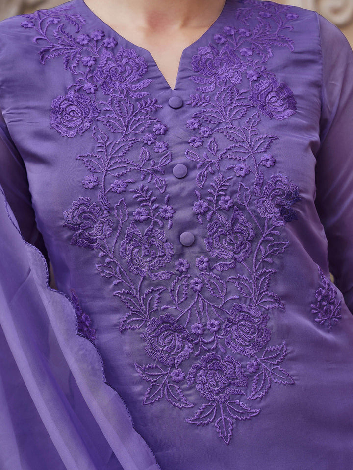 Lavender-Organza-Embroidery-Round-Neck-Straight-3-Piece-Kurta-Set