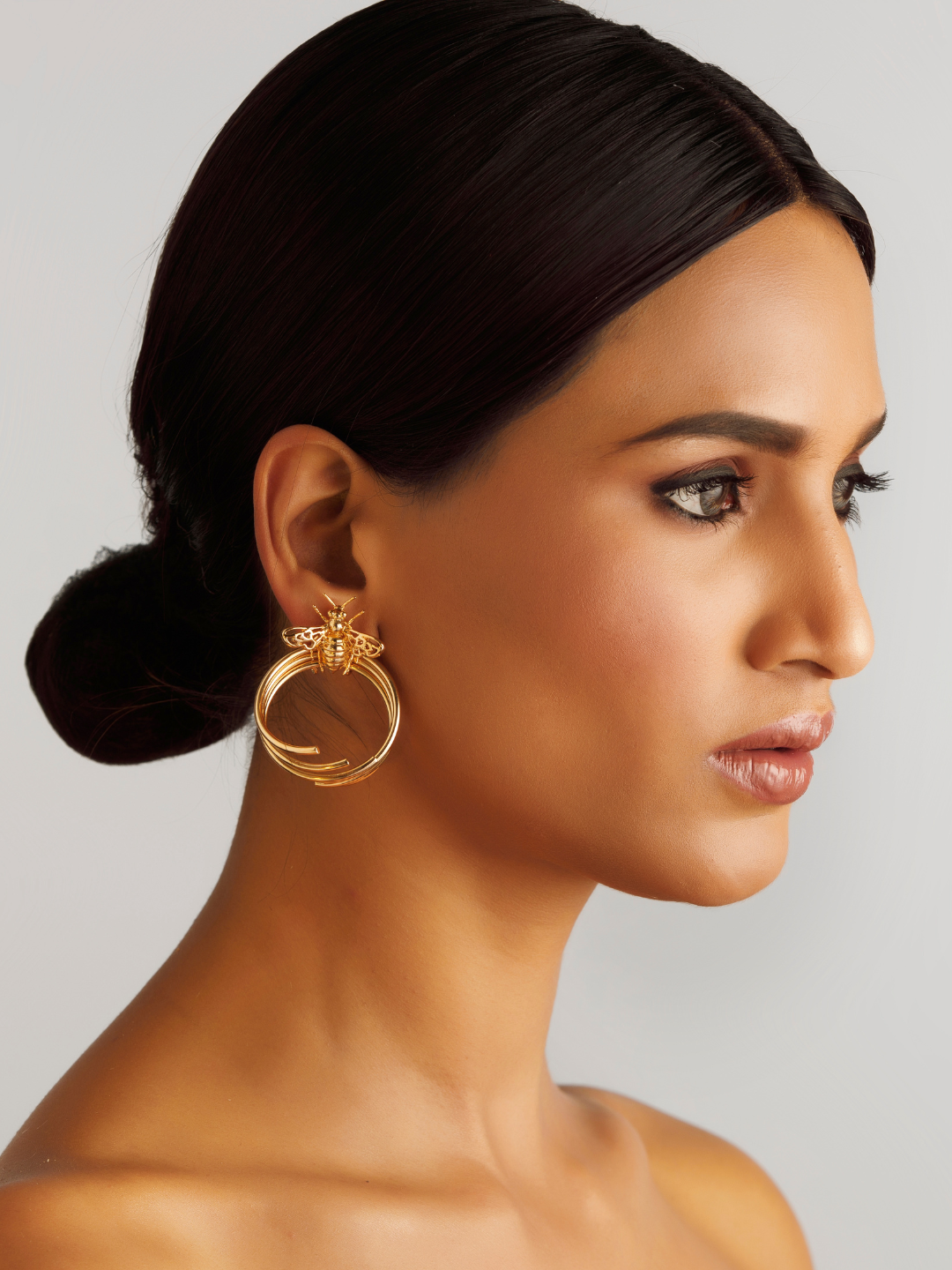 Layla Brass and 20 KT Gold Plated Hoop Earring