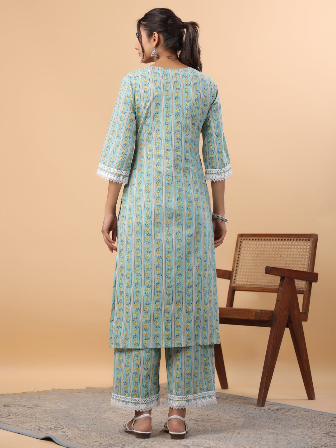 Light-Blue-Cambric-Floral-Regular-2-Piece-Kurta-Set