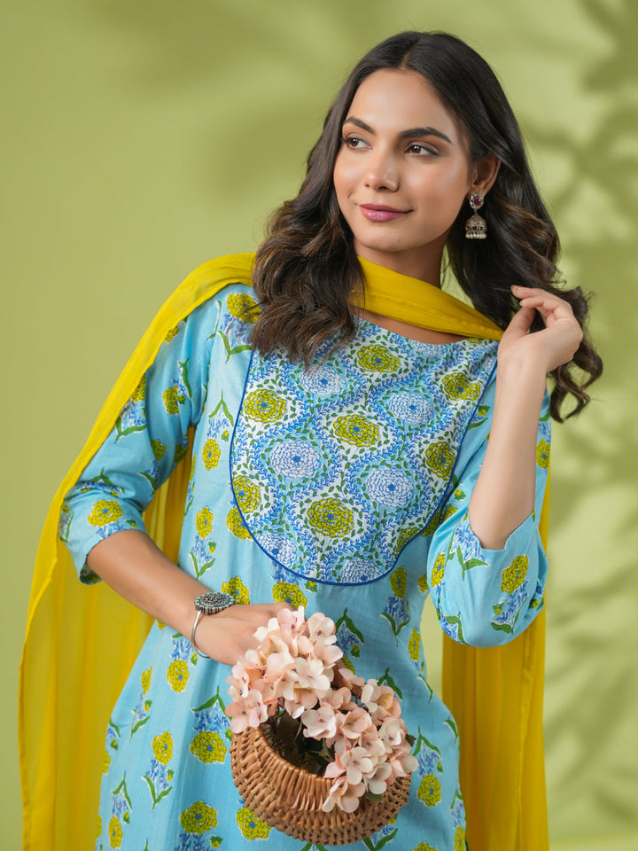 Light-Blue-Cotton-Floral-Printed-3-Piece-Kurta-Set