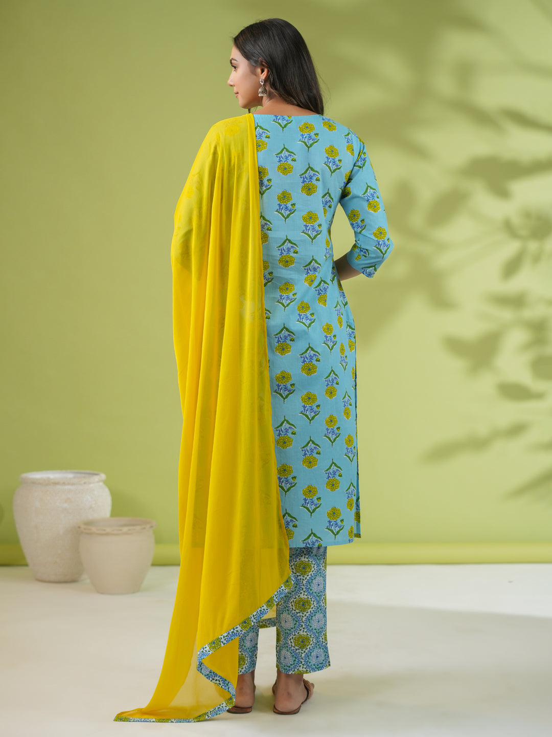 Light-Blue-Cotton-Floral-Printed-3-Piece-Kurta-Set