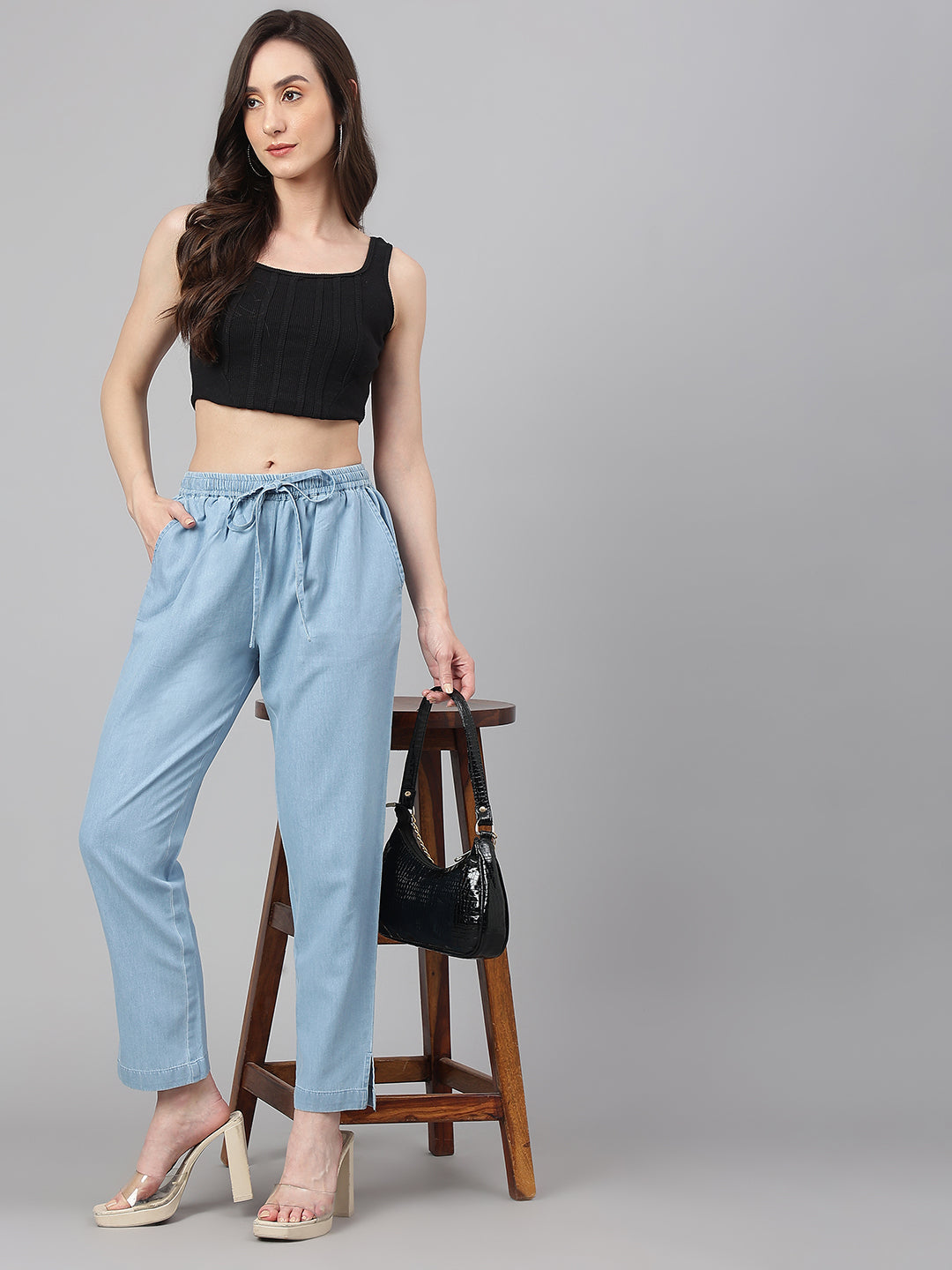 Light-Blue-Denim-Solid-Pant