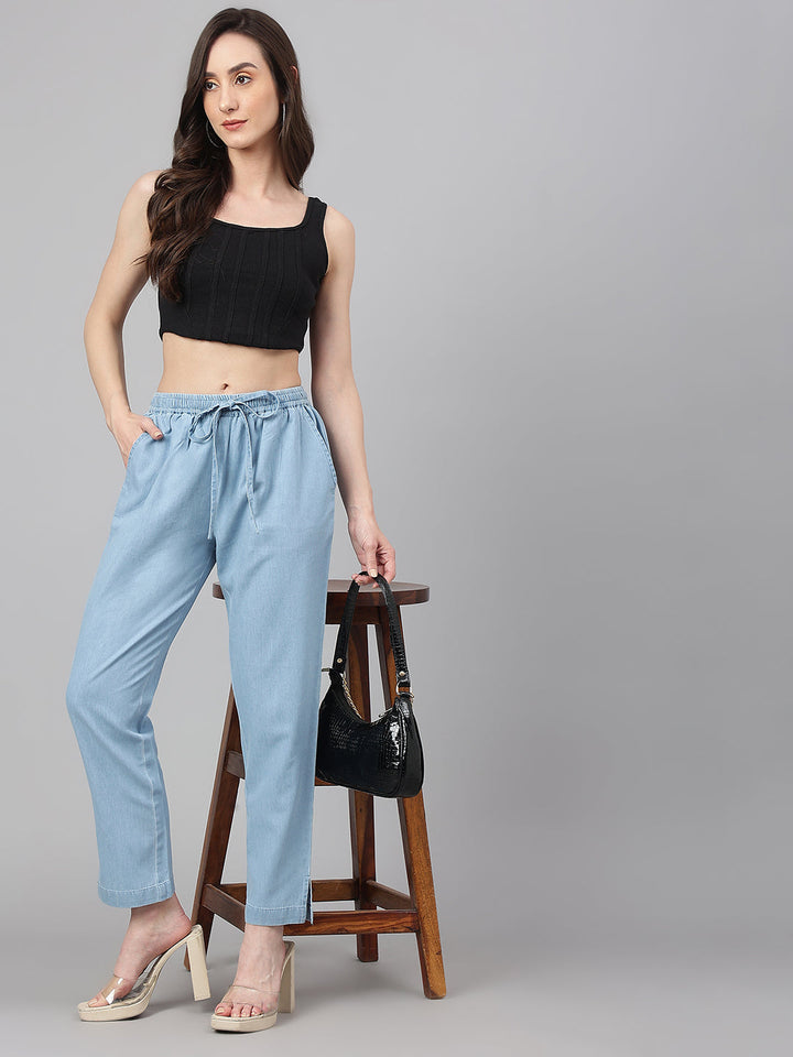 ZERESOUQ-Light-Blue-Denim-Solid-Casual-Pant