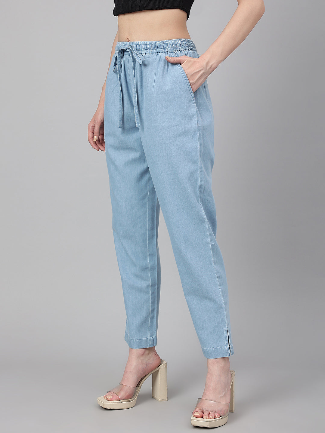 Light-Blue-Denim-Solid-Pant