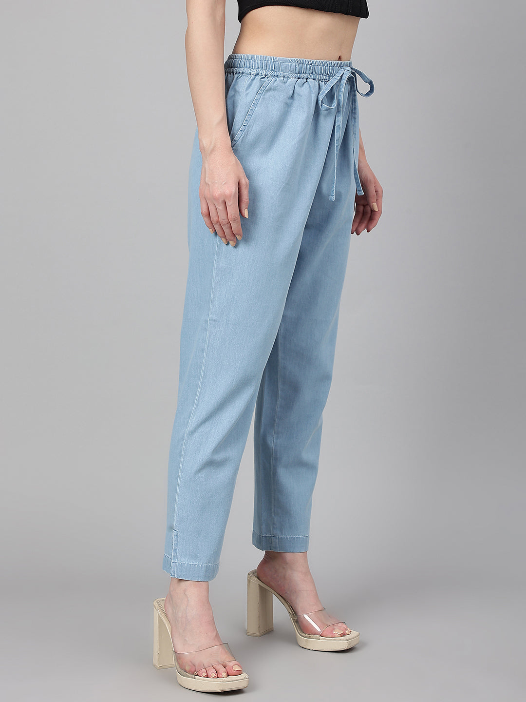 ZERESOUQ-Light-Blue-Denim-Solid-Casual-Pant