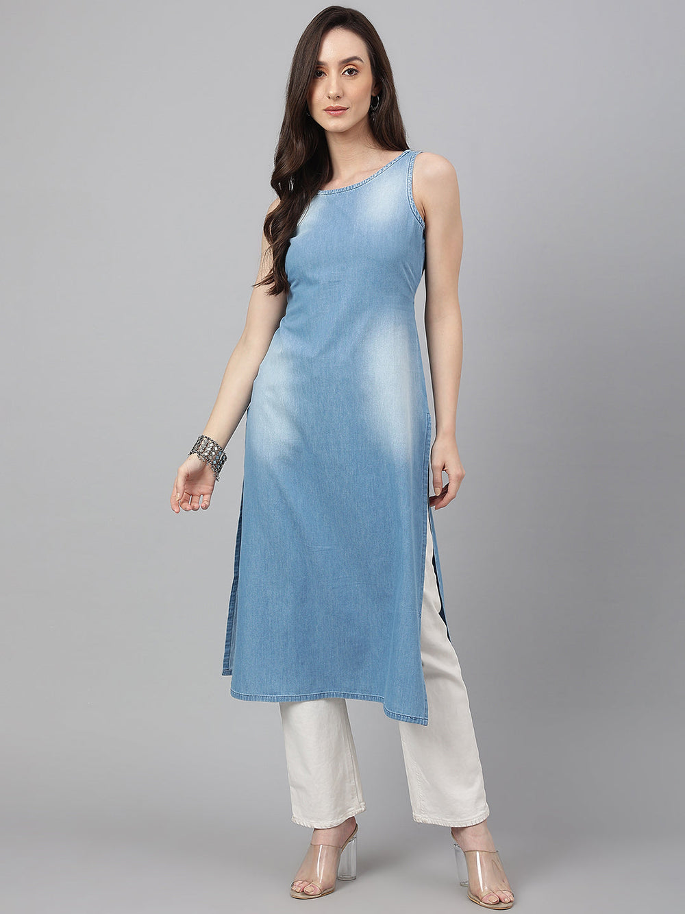 Light-Blue-Denim-Solid-Straight-Kurta